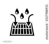 street storm sewage, sewer drain icon, drainage urban waste, water road filter, grille metal, flat vector illustration