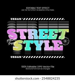 Street Style editable text effect Stacked shadow