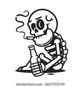 Street style old label with skull for t-shirt
