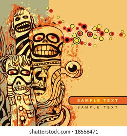 street style vector grunge background with  halloween person, for CD cover