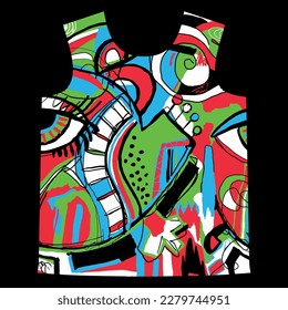 Street style vector t-shirt pattern. Illustration pattern created with geometric patterns.For t-shirt or other uses pattern. Graffiti pattern.