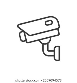 Street Surveillance Camera, icon in line design. Street, surveillance, camera, security, CCTV, on white background vector. Street Surveillance Camera, icon in line design editable stroke icon