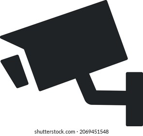 A street surveillance camera icon, solid design of CCTV camera