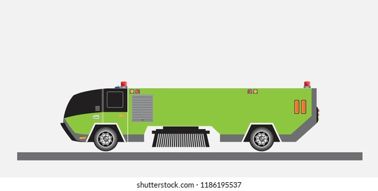 Street Sweeper Truck Vector and illustration on white background