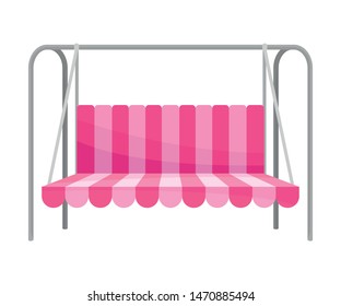 Street swing on metal poles. Vector illustration on white background.