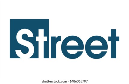 STREET text. Vector Icon logo.