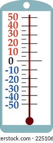 Street thermometer showing minos temperature