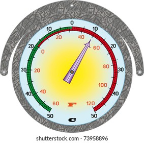 street thermometer under the white background