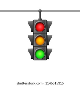 Street traffic light icon lamp. Traffic light direction regulate safety symbol. Transportation control warning.