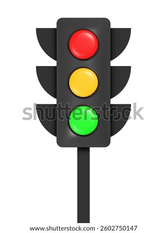 street traffic light isolated on white background