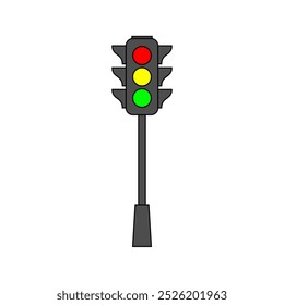 Street traffic light vector isolated on white background