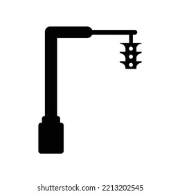 Street traffic signal light icon | Black Vector illustration |
