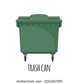 Street trash bin garbage icon in flat style isolated on white background. Vector illustration.