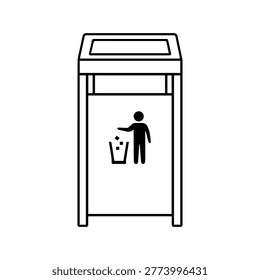 Street trash can line icon
vector line icon on a white background