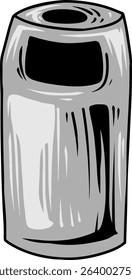 Street Trash Can Simple Illustration