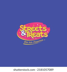 Street and treats bakery logo colourful. vector illustration.