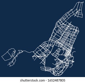 Street vector map of Montréal, Québec, Canada with only major roads