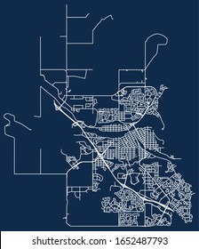 Street vector map of Medicine Hat, Alberta, Canada