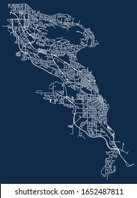 Street vector map of Nanaimo, British Columbia, Canada