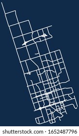 Street vector map of Oshawa, Ontario, Canada with only major roads