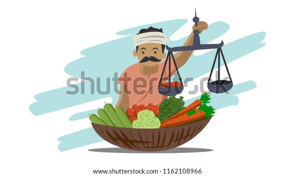 Street Vegetable Seller Stock Vector (Royalty Free) 1162108966