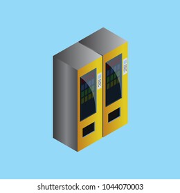 Street Vending Machine Isometic Vector