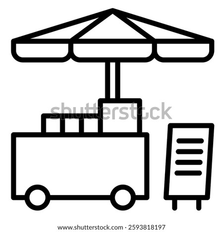 Street Vendor icon line vector illustration