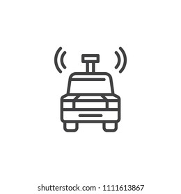 Street view car camera outline icon. linear style sign for mobile concept and web design. Panoramic control car simple line vector icon. Symbol, logo illustration. Pixel perfect vector graphics
