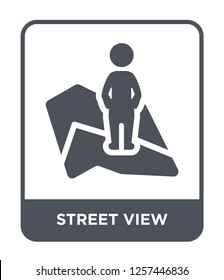 street view icon vector on white background, street view trendy filled icons from Maps and locations collection, street view simple element illustration