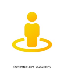 Street View vector icon, person standing in a circle outline vector sign Vector EPS 10