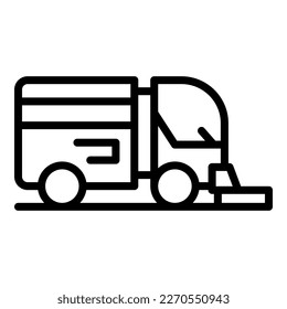 Street washer icon outline vector. Cleaning truck. Machine sweeper