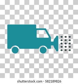 Street Washing Car vector icon. Illustration style is a flat iconic bicolor soft blue symbol on a transparent background.