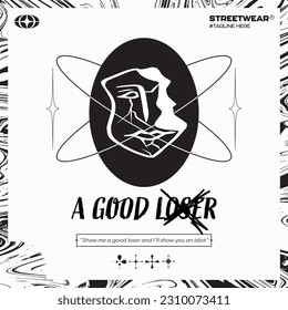Street wear design inspiration. Retro futuristic design for apparel, clothing, and poster
