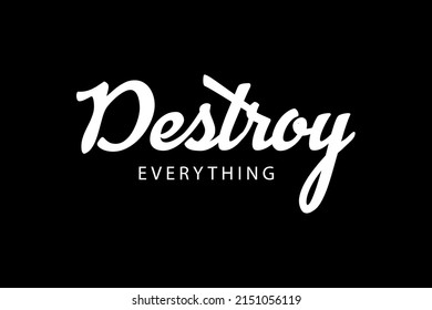 Street wear destroy text typography abstract urban style collection
