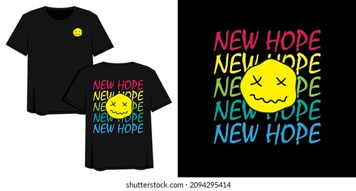 Street Wear Graphic Design Illustration with Colorful Text and Smiley