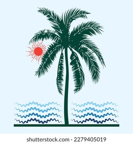 street wear summer surfing illustration design
