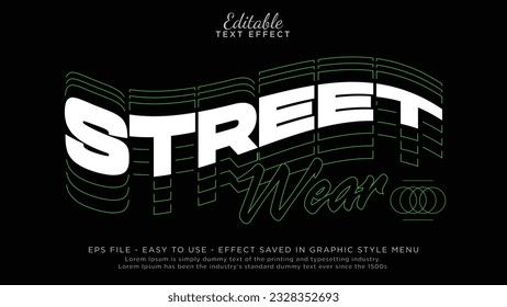 Street wear t-shirt design with editable text effect	