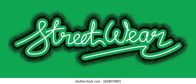 Street Wear.Hand draw and typography.Continuous line drawing in vector illustration.Clothing,t-shirt,apparel and other uses.eps10