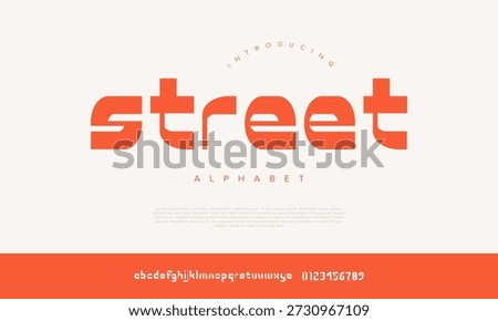 Street wide tech display font for automotive racing sport logo and modern futuristic gaming brand identity design