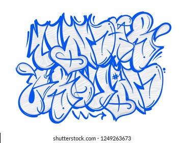 Street wild fast flop style graffiti which made aerosol paint on wall. Urban life hip hop culture print for t shirt poster sticker sweatshirt streetwear brands underground illustration.