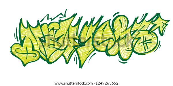 Street Wild Fast Flop Style Graffiti Stock Vector (Royalty Free) 1249263652