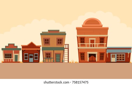 Street Wild West. Flat design. Vector illustration