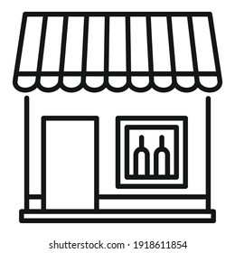 Street wine shop icon. Outline street wine shop vector icon for web design isolated on white background