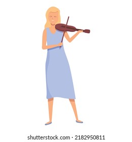 Street woman violin icon cartoon vector. Music people. Singer song