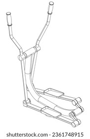 Street workouts strength training equipment. Cross Trainer. Equipment for urban outdoor fitness. Vector illustrations.