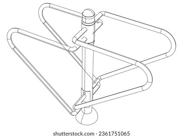 Street workouts strength training equipment. Exercising bars. Equipment for urban outdoor fitness. Vector illustrations.