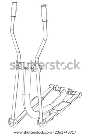Street workouts strength training equipment. Cross Trainer. Equipment for urban outdoor fitness. Vector illustrations.