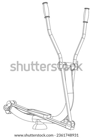 Street workouts strength training equipment. Cross Trainer. Equipment for urban outdoor fitness. Vector illustrations.