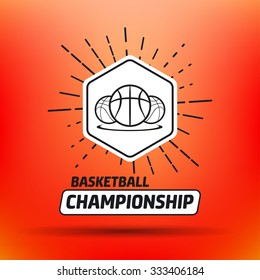 Streetball and basketball basket icon logo - stock vector