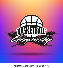 Streetball and basketball basket icon logo - stock vector